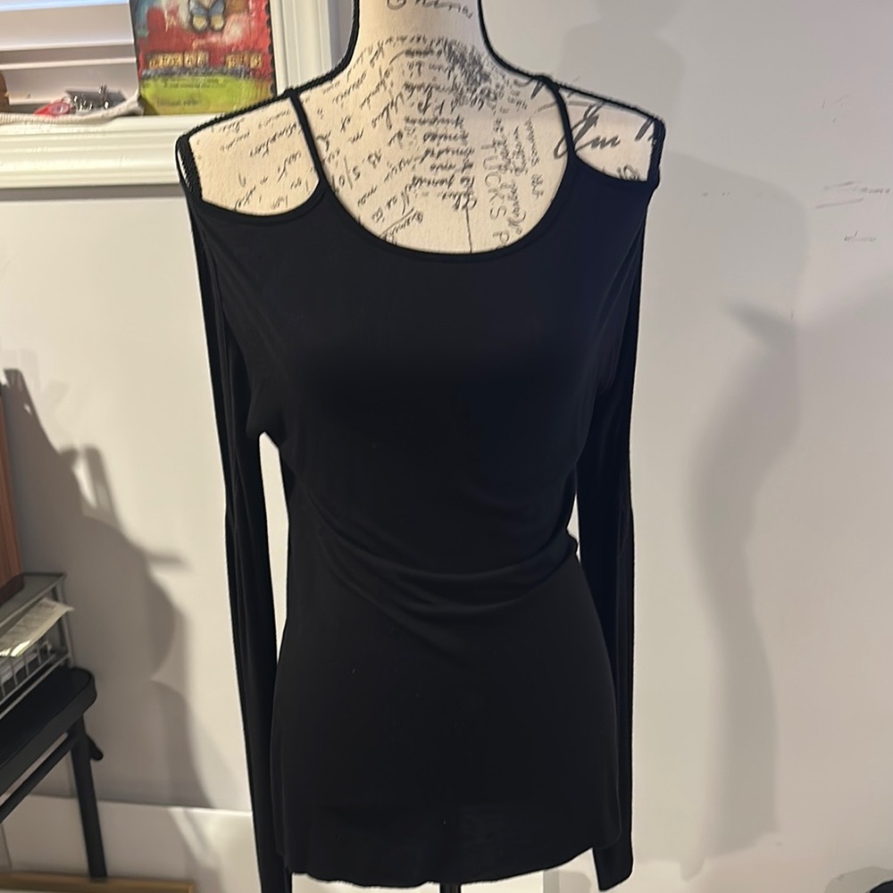 Bailey 44 Black Cut Out Blouse